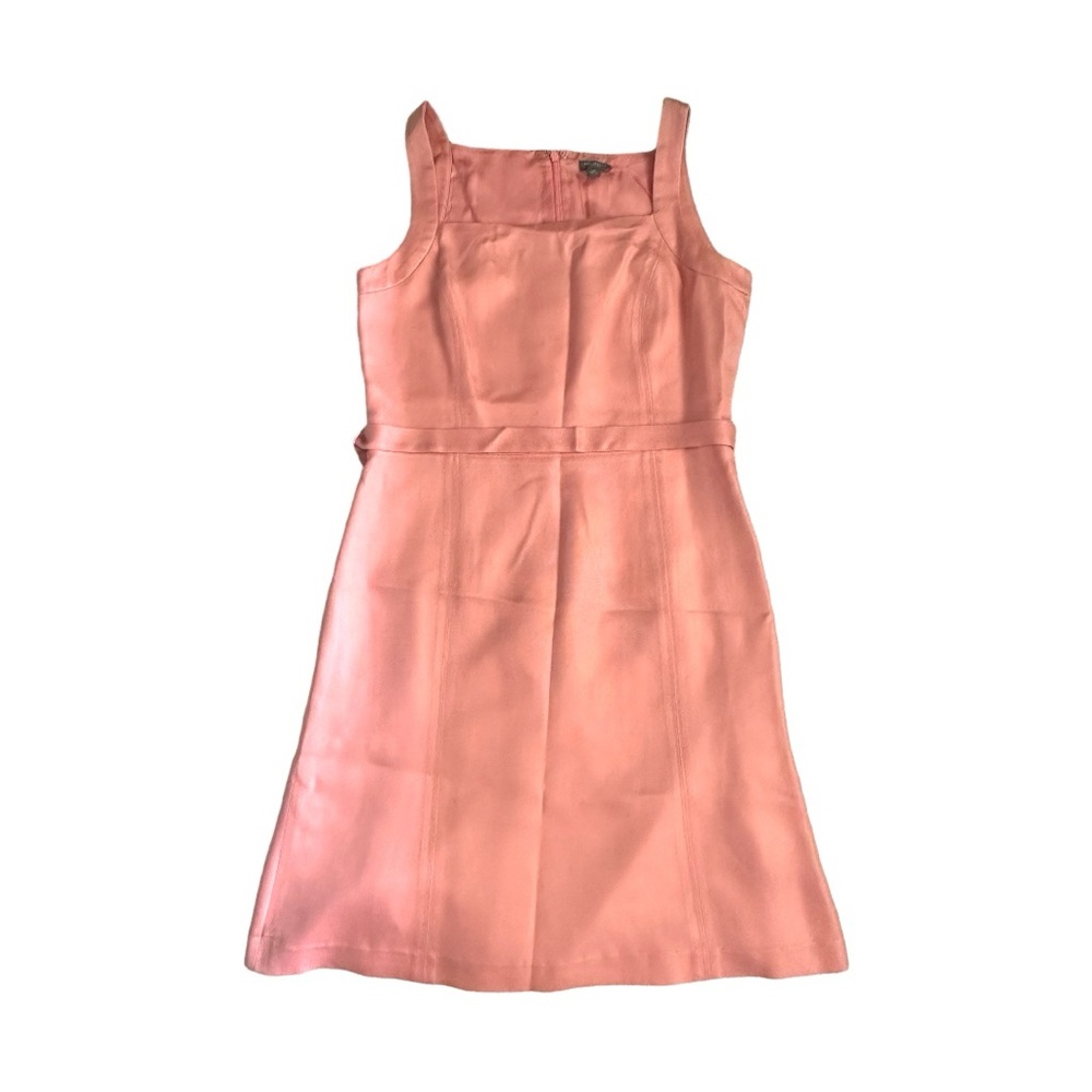 Ann Taylor Pink Silk Sleeveless Square Neck Dress